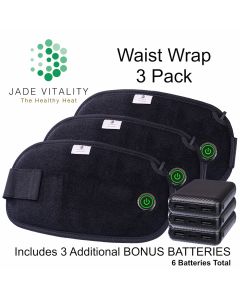 Jade Vitality 3 Wrap Bundle - 3 Battery Powered Waist Wraps Plus 3 Extra Batteries